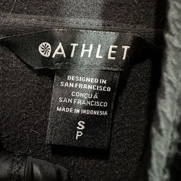ATHLETA Cozy Sherpa Snap Sweatshirt Size Small Black Puffer Back - Picture 5 of 8